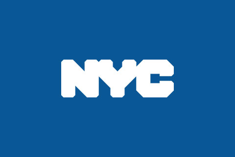 NYC logo on a blue background